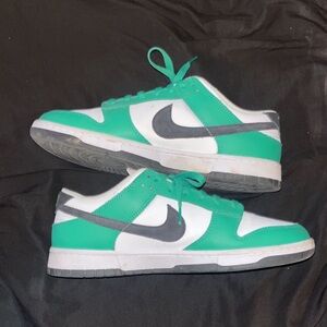 Nike Emerald and White Low-Top Sneakers